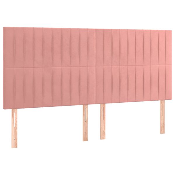 vidaXL T&ecirc;te de lit &agrave; LED Rose 160x5x118/128 cm Velours