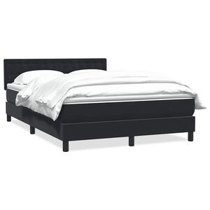 vidaXL Sommier &agrave; lattes de lit avec matelas noir 160x210 cm velours