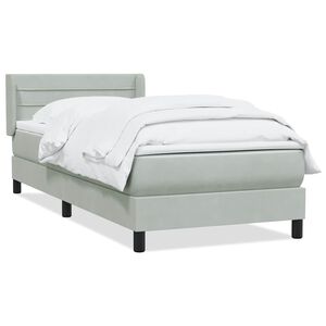 vidaXL Sommier &agrave; lattes de lit et matelas gris clair 90x210 cm velours