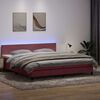 vidaXL Sommier &agrave; lattes de lit avec matelas et LED rose 180x220 cm velours
