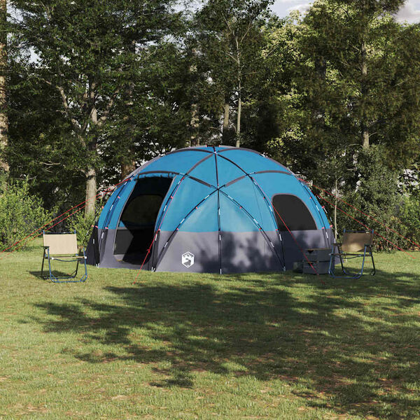 vidaXL Tente de camping avec toit Bleu 475 x 475 x 235 cm Polyester