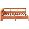 vidaXL Lit biblioth&egrave;que sans matelas cire marron 135x190 cm pin massif
