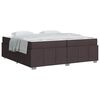 vidaXL Cadre de lit avec matelas Marron fonc&eacute; 200 x 200 cm tissu