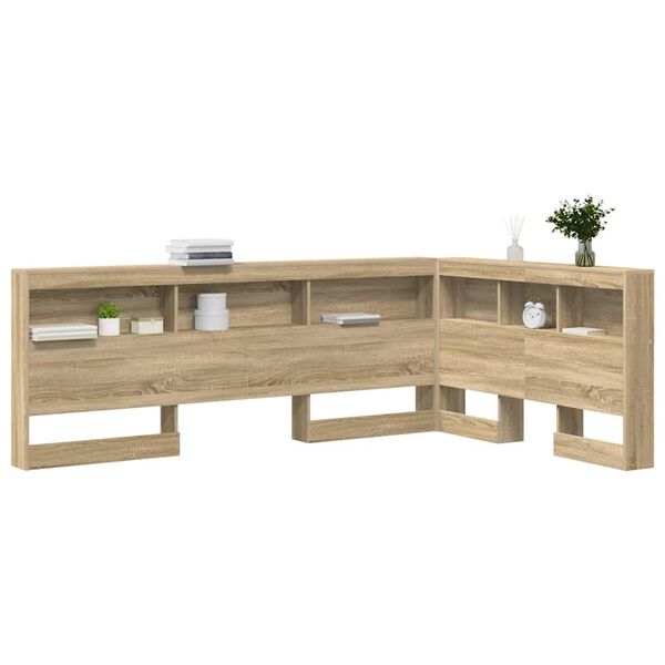 vidaXL T&ecirc;te de lit de rangement Ch&ecirc;ne Sonoma 120 cm Bois d'ing&eacute;nierie