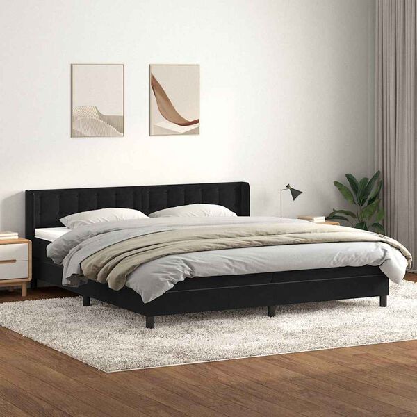 vidaXL Sommier &agrave; lattes de lit et matelas vert fonc&eacute; 90x210 cm velours