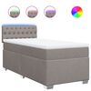 vidaXL Sommier &agrave; lattes de lit avec matelas Taupe 90x190 cm Tissu
