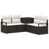 vidaXL Ensemble de Canap&eacute;s 5 pc Noir et blanc cr&egrave;me