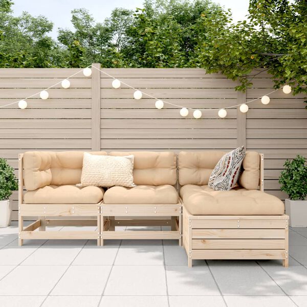 vidaXL Salon de jardin 4 pcs bois massif de pin