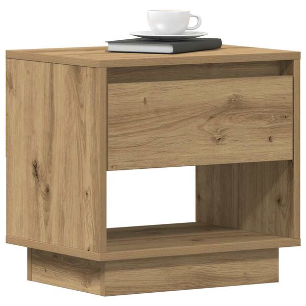vidaXL Table de nuit Ch&ecirc;ne artisanal 45 x 34 x 44 cm Bois d'ing&eacute;nierie
