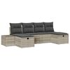 vidaXL Ensemble de canap&eacute; de jardin 6 pc Gris clair polyrotin