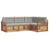 vidaXL Ensemble de canap&eacute;s d'ext&eacute;rieur 4 pcs Gris Naturel et Clair