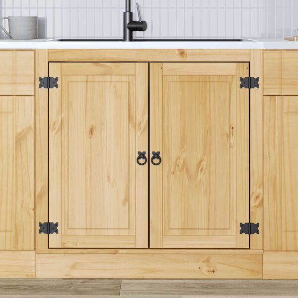 vidaXL Armoire avec porte SKI Brun Miel 80 x 46 x 81,5 cm Pin massif