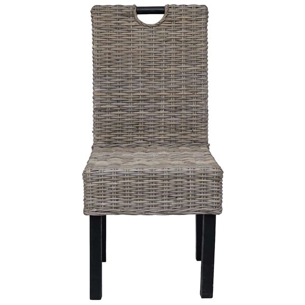 vidaXL Chaises à manger lot de 4 rotin Kubu bois de manguier