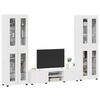 vidaXL Ensemble meuble TV FLORIN Blanc brillant Bois d'ing&eacute;nierie