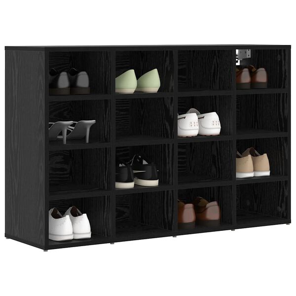 vidaXL Cabinet &agrave; chaussures avec &eacute;tag&egrave;re Ch&ecirc;ne noir 103 x 30 x 67 cm