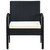 vidaXL Chaise de jardin avec coussin R&eacute;sine tress&eacute;e Noir