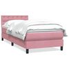 vidaXL Sommier &agrave; lattes de lit avec matelas rose 100x210 cm velours