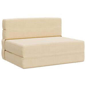 vidaXL Canap&eacute;-lit pliable Cr&egrave;me 70 x 72 x 60 cm Tissu