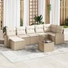 vidaXL Ensemble de canap&eacute; de jardin 8 pcs Beige Poly rotin