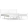 vidaXL Cadre de lit m&eacute;tal sans matelas et pied de lit blanc 200x200 cm