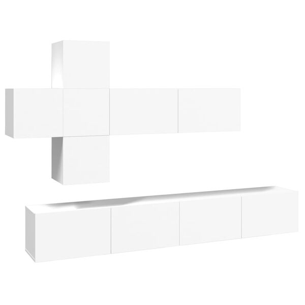 vidaXL Ensemble de meubles TV 7 pcs Blanc Bois d'ing&eacute;nierie