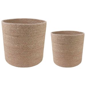 vidaXL Ensemble de Pots &agrave; Plantes 2 pcs Naturel &Oslash; 28 x 28 cm