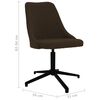 vidaXL Chaise pivotante de salle &agrave; manger Marron fonc&eacute; Tissu
