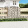 vidaXL Panier de gabions arqu&eacute; 200x30x200/220 cm Fer galvanis&eacute;