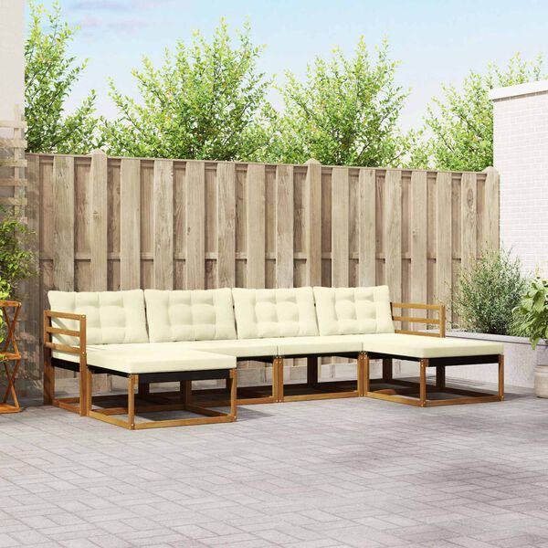 vidaXL Ensemble de canap&eacute;s d'ext&eacute;rieur 6 pcs Naturel et Cr&egrave;me