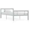 vidaXL Cadre de lit sans matelas gris et blanc m&eacute;tal 100x200 cm