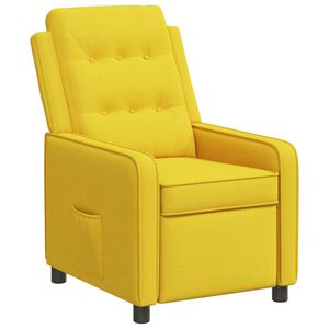 vidaXL Fauteuil inclinable Jaune clair 65 x 93 x 102 cm Tissu
