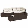 vidaXL Ensemble de canap&eacute; de jardin 7 pcs Marron et cr&egrave;me Poly rotin