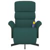 vidaXL Fauteuil inclinable de massage et repose-pieds vert foncé tissu