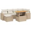vidaXL Salon de jardin avec coussins 7 pcs beige r&eacute;sine tress&eacute;e