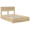 vidaXL Lit de Rangement Ch&ecirc;ne Sonoma 140 x 190 cm Bois d'ing&eacute;nierie