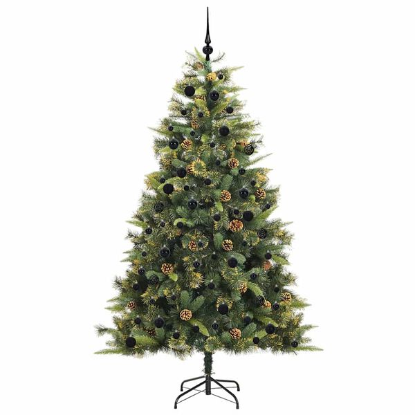 vidaXL Sapin de No&euml;l artificiel avec branches pliables et c&ocirc;nes 240 cm