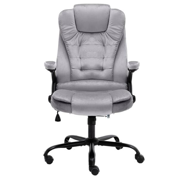 vidaXL Chaise de bureau Gris clair Velours