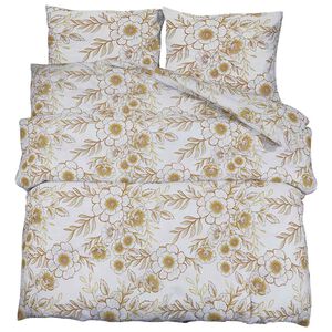 vidaXL Ensemble de housse de couette blanc et marron 260x240 cm Coton