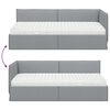 vidaXL Cadre de lit d'angle avec matelas 2 pcs Gris clair Velours
