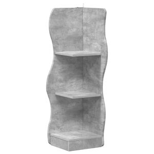 vidaXL &Eacute;tag&egrave;re d'angle Gris b&eacute;ton 34 x 33 x 102 cm Bois d'ing&eacute;nierie