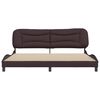vidaXL Cadre de lit sans matelas Hvar marron fonc&eacute; 200x200 cm tissu