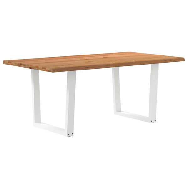 vidaXL Table à manger avec bord naturel 180x100x74cm bois massif chêne