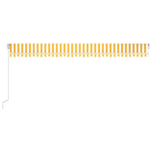 vidaXL Auvent manuel r&eacute;tractable 600x350 cm Jaune et blanc