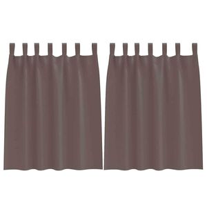 vidaXL Rideaux occultants avec anneaux 2 pcs Marron fonc&eacute; 140 x 140 cm