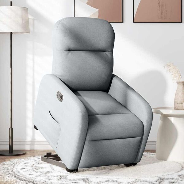 vidaXL Fauteuil inclinable &eacute;lectrique gris clair tissu