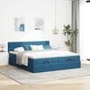 VidaXL Cadre de lit ottoman avec matelas bleu fonc&eacute; 180x200 cm velours