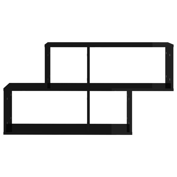 vidaXL &Eacute;tag&egrave;re murale Noir brillant 100x18x53 cm Bois d&rsquo;ing&eacute;nierie