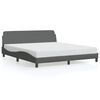 vidaXL Cadre de lit Dover gris fonc&eacute; 183x213 cm tissu
