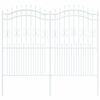 vidaXL Clôture de jardin Blanc 215 cm Acier peint par poudre