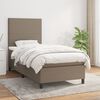 vidaXL Sommier &agrave; lattes de lit avec matelas Taupe 90x190 cm Tissu